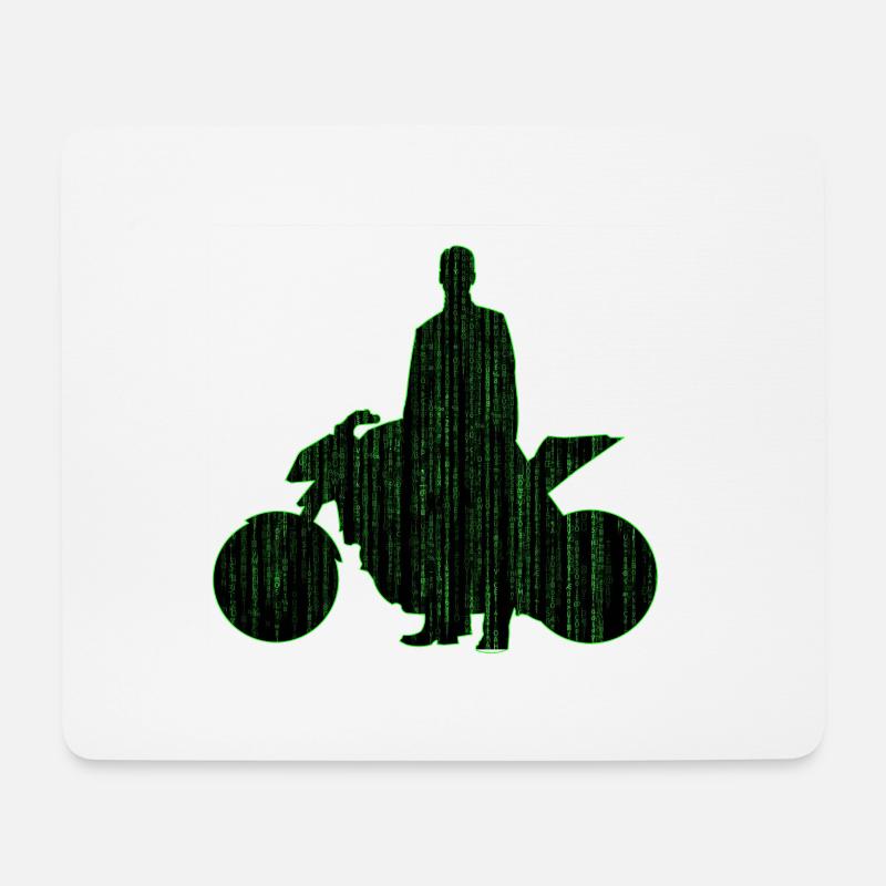 Matrix Biker - Mousepad (Querformat) - Weiß
