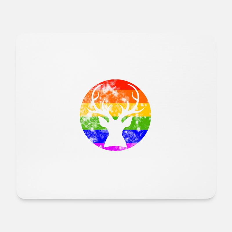 LGBT Weihnachten Christmas "Oh deer queer is here" - Mousepad (Querformat) - Weiß