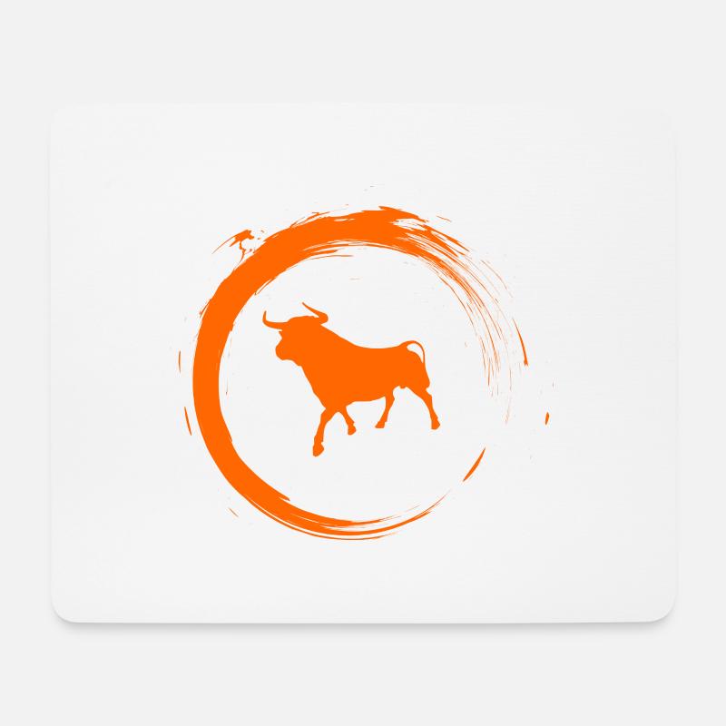Stier - Mousepad (Querformat) - Weiß
