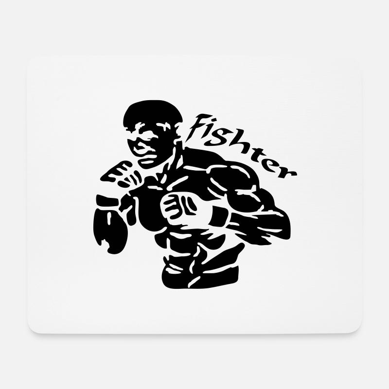 Fighter Logo - Mousepad (Querformat) - Weiß
