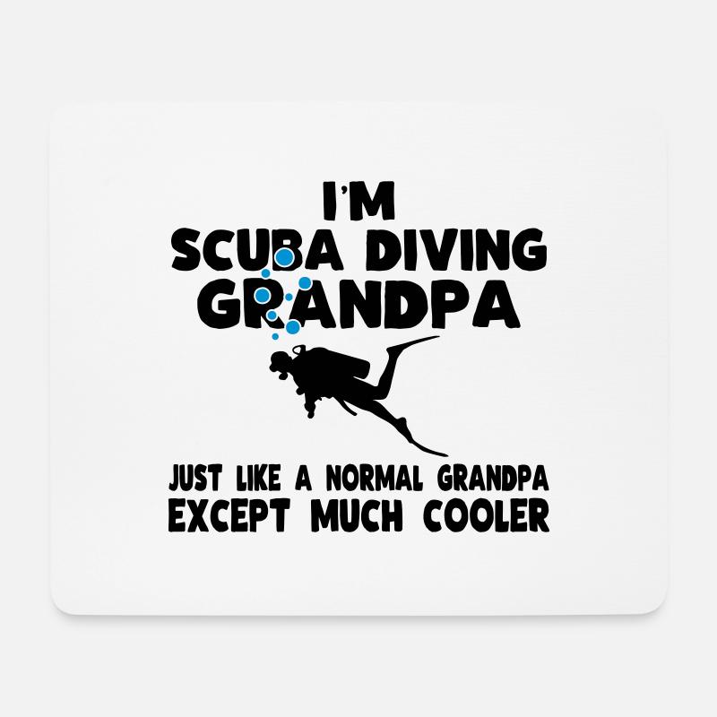scuba diving grandpa - Mouse Pad (horizontal) - white