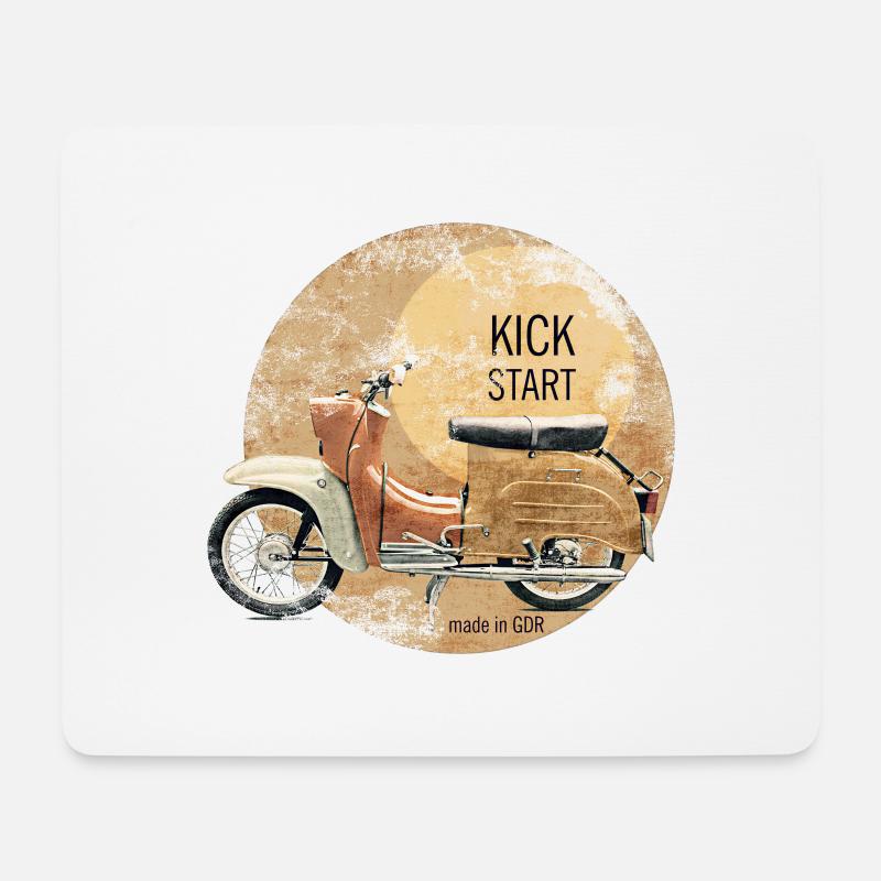 kickstart schwalbe simson ddr vintage - Mousepad (Querformat) - Weiß