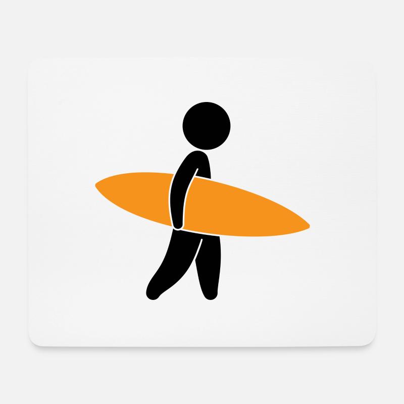 Ein Surfer mit seinem Surfboard - Mousepad (Querformat) - Weiß