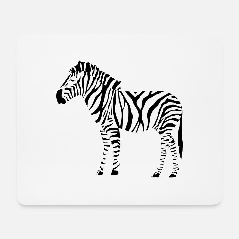 Zebra - Mousepad (Querformat) - Weiß