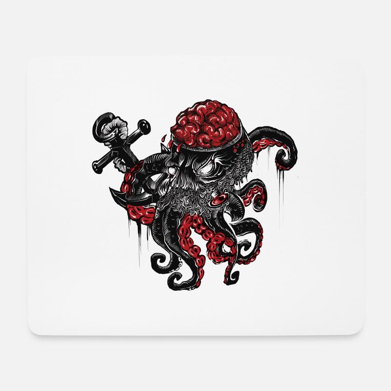 Oktopus - Mousepad (Querformat) - Weiß