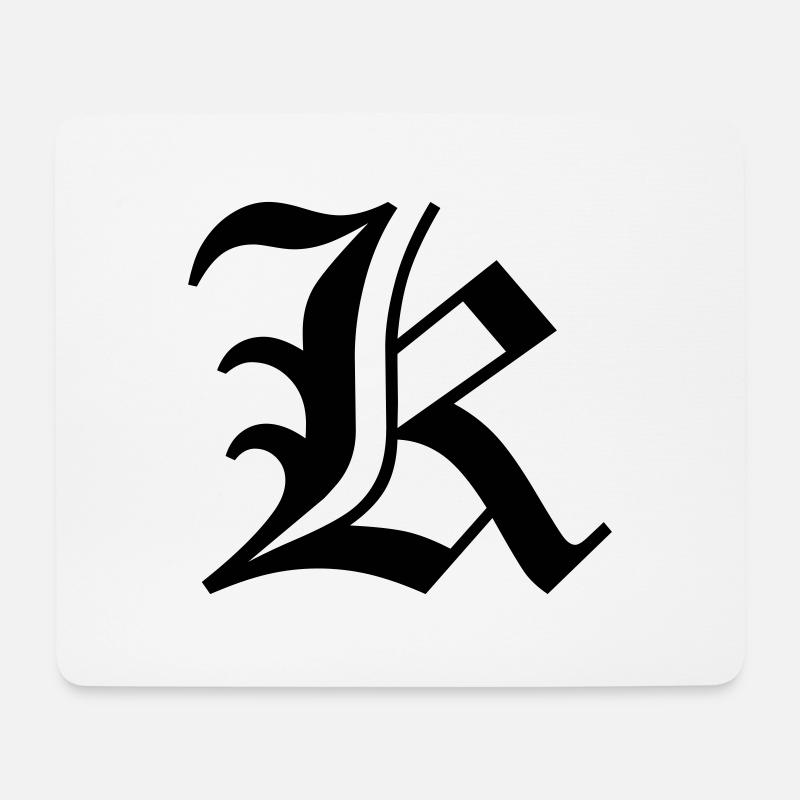 Gothic Letter K_V10 - Tapis de souris (format paysage) - blanc