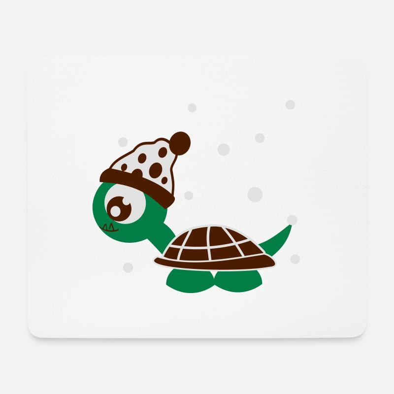 Schildkröte Schildimon Winter Edition - Mousepad (Querformat) - Weiß