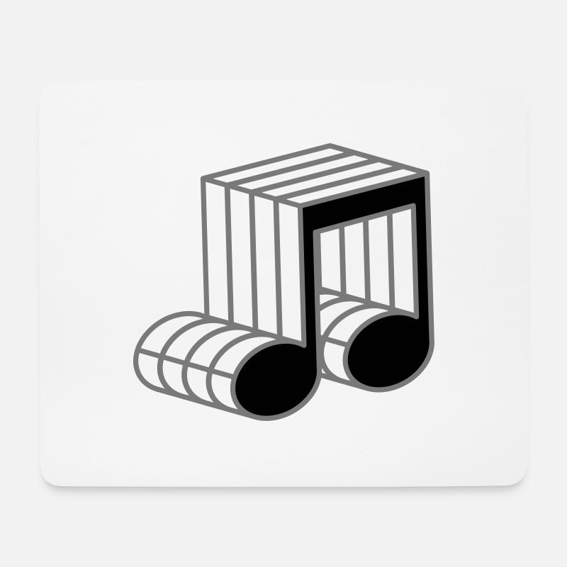 musiknote muster symbol kontur 3d zeichen party mu - Mousepad (Querformat) - Weiß