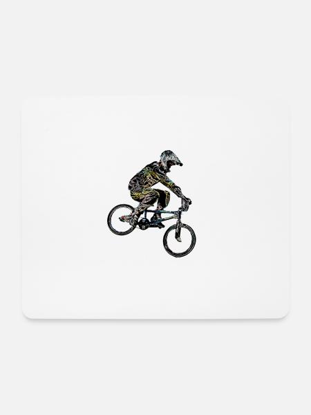 BMX Mountainbike - Mousepad (Querformat) - Weiß