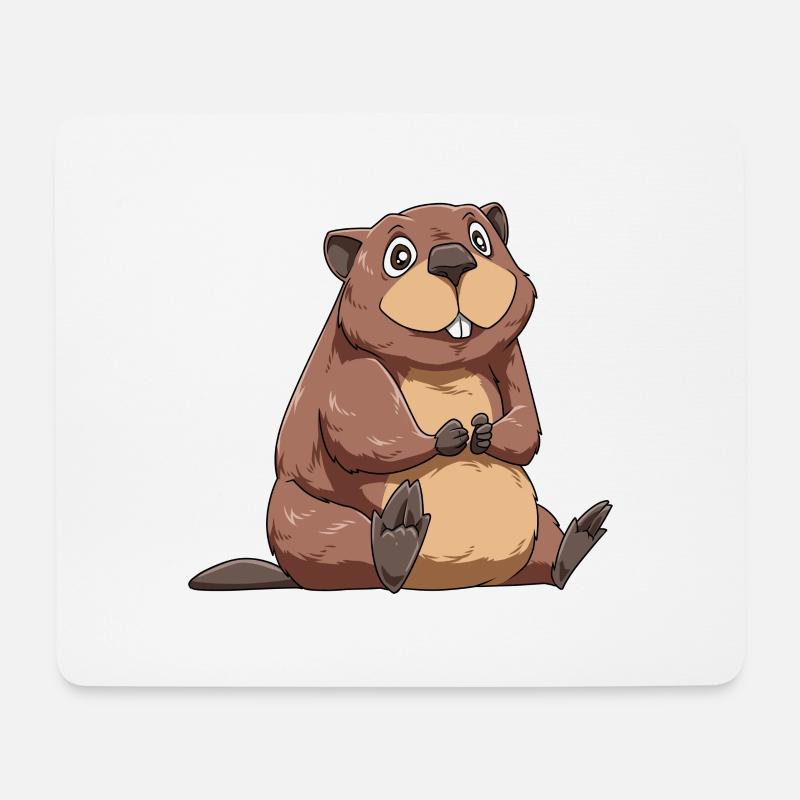 Biber für einen Biberliebhaber Naturschützer - Mousepad (Querformat) - Weiß