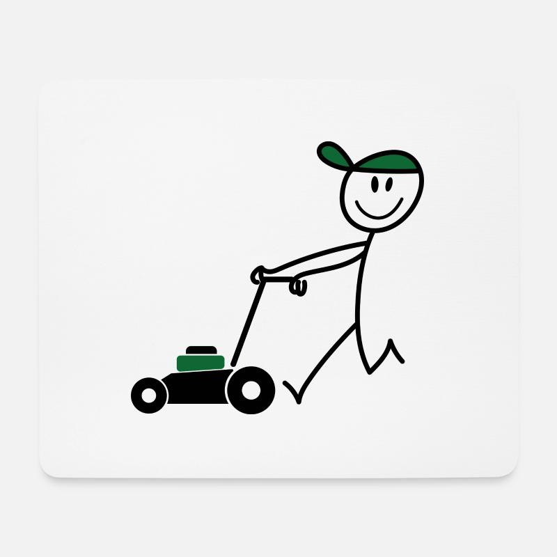 Rasenmäher - Mousepad (Querformat) - Weiß
