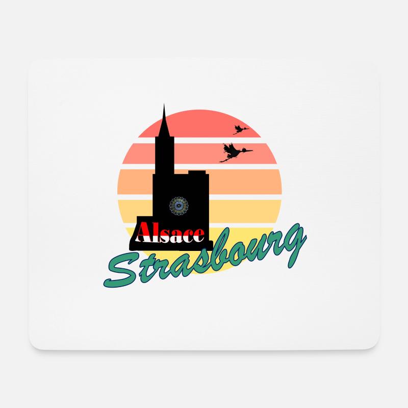 Strasbourg Summer Cathédrale - Mousepad (Querformat) - Weiß