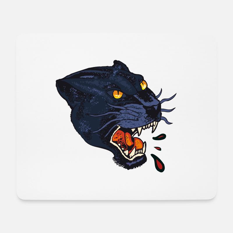 Panthere Black Stil Old School Tattoo - Mousepad (Querformat) - Weiß