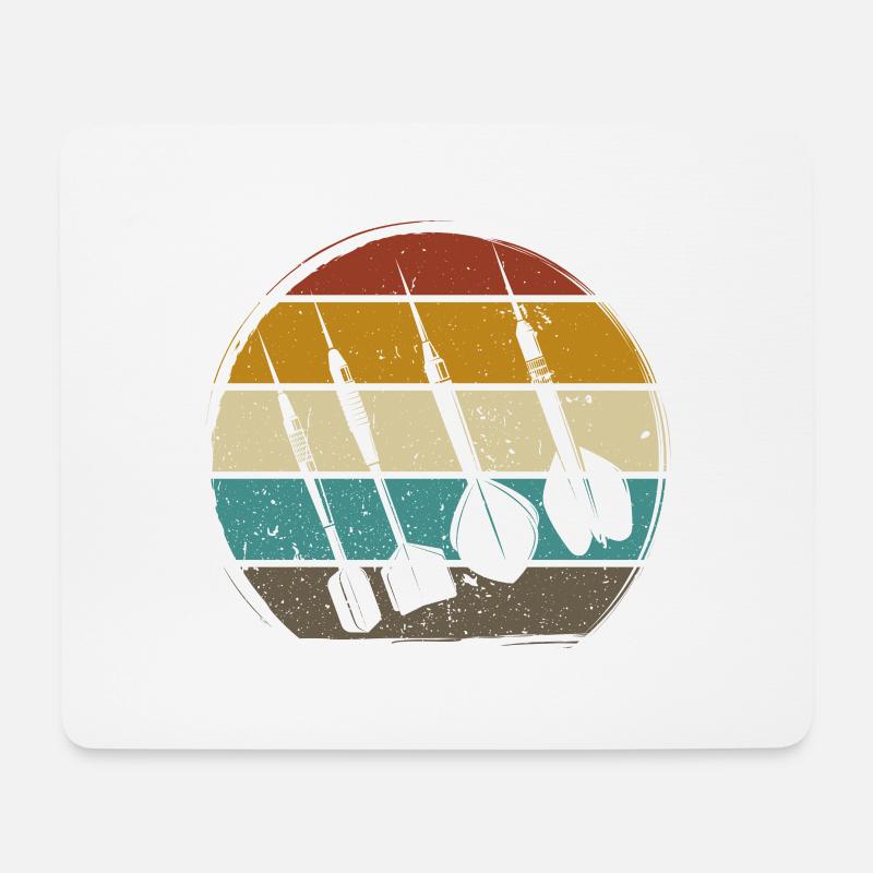 Retro Dartpfeile Vintage Dart Flights Darts - Mousepad (Querformat) - Weiß
