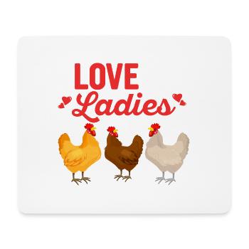 I Love My Ladies Hen Farming Chicken Daddy - Mousepad (Querformat) - Weiß - Vorne