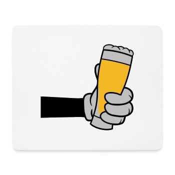 Bierglas anstoßen Comic Hand - Mousepad (Querformat) - Weiß - Vorne