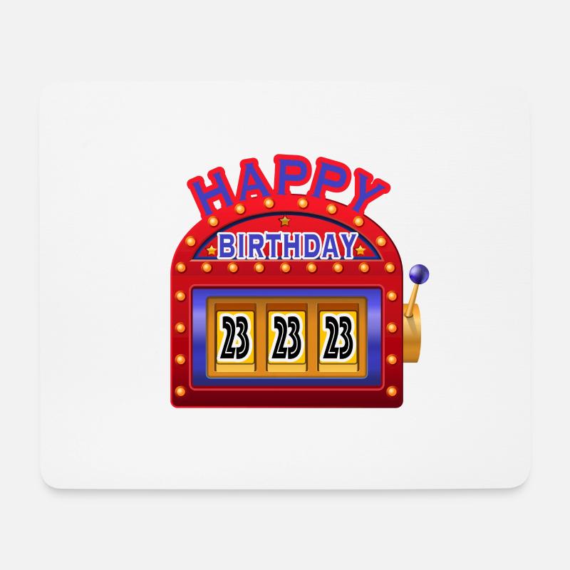 Happy Birthday 23 - Mousepad (Querformat) - Weiß