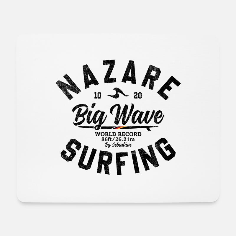 NAZARE BIG WAVE WORLD RECORD - Mousepad (Querformat) - Weiß