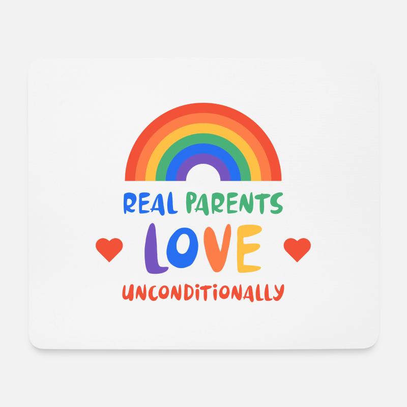 LGBTQ-Eltern lieben bedingungslos Regenbogen - Mousepad (Querformat) - Weiß