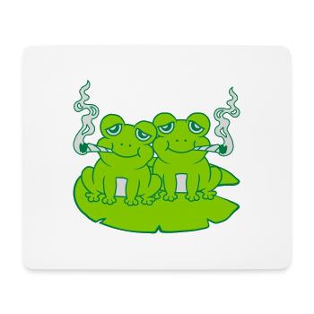 2 Kiffer Freunde Frösche - Mousepad (Querformat) - Weiß - Vorne