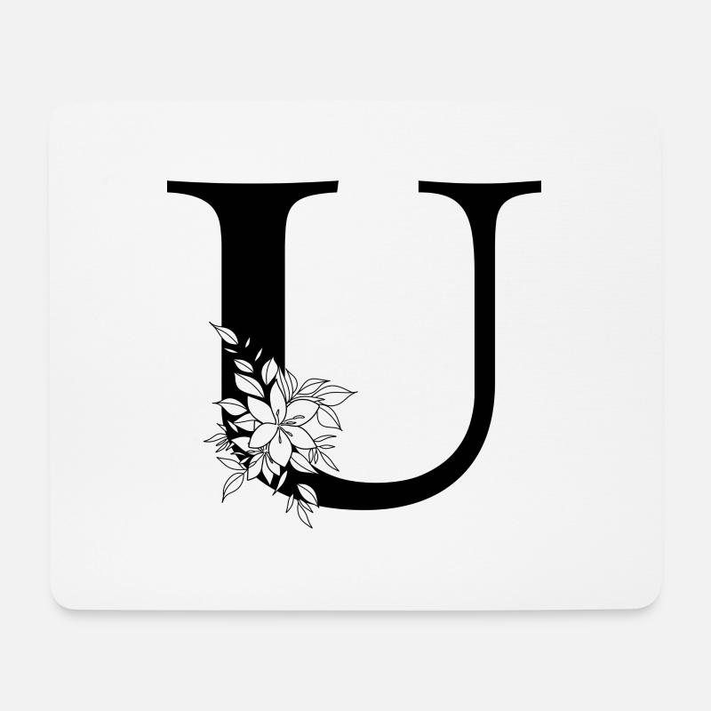 Letter U - Mouse Pad (horizontal) - white
