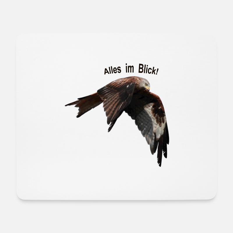 ROTMILAN 2A alles im Blick - Mousepad (Querformat) - Weiß