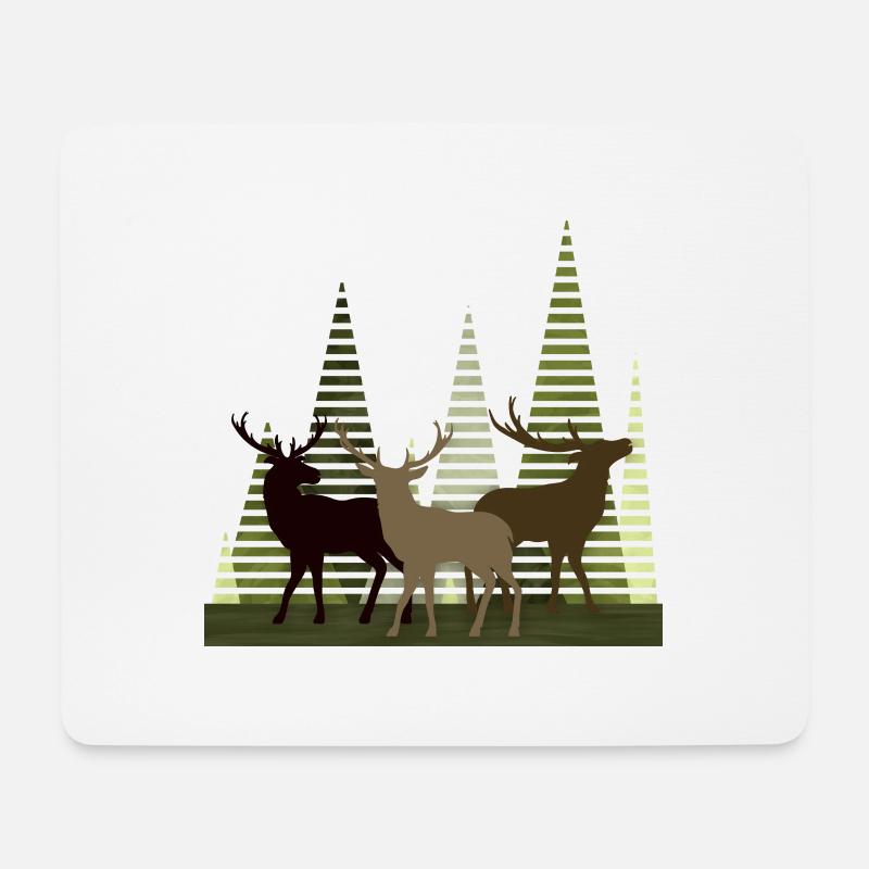 Hirsch - Mousepad (Querformat) - Weiß