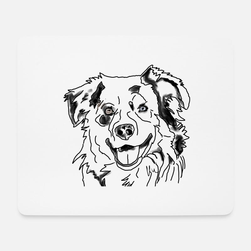 Berger australien - Tapis de souris (format paysage) - blanc