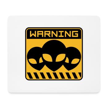 Warning Alien Design Shield - Mouse Pad (horizontal) - white - Front