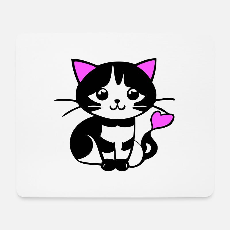 Süße Katze im Comic Stiel - Mousepad (Querformat) - Weiß
