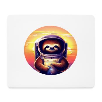 Plus paresseux dans l’espace au coucher du soleil - Tapis de souris (format paysage) - blanc - Devant
