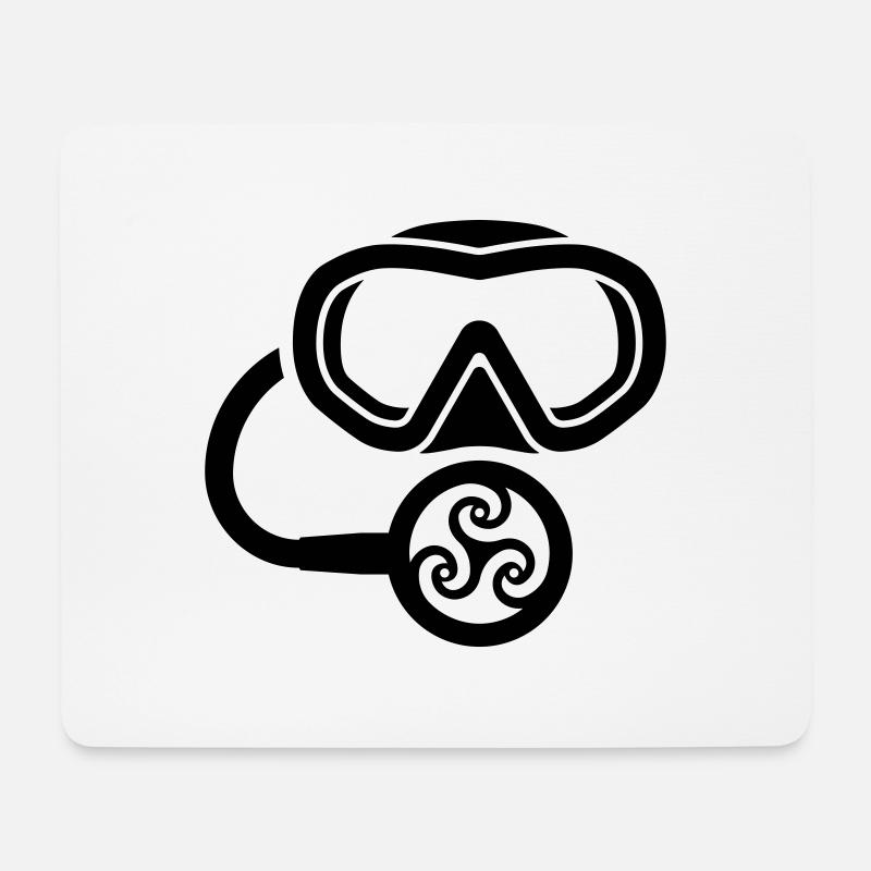 Tribal scuba diving - Mouse Pad (horizontal) - white