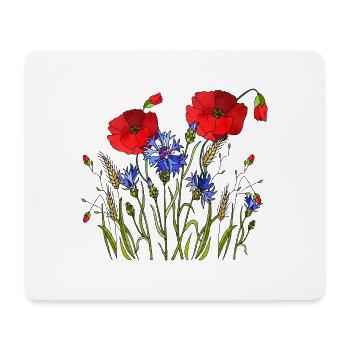 Blumen - Mousepad (Querformat) - Weiß - Vorne
