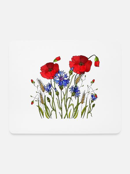 Blumen - Mousepad (Querformat) - Weiß