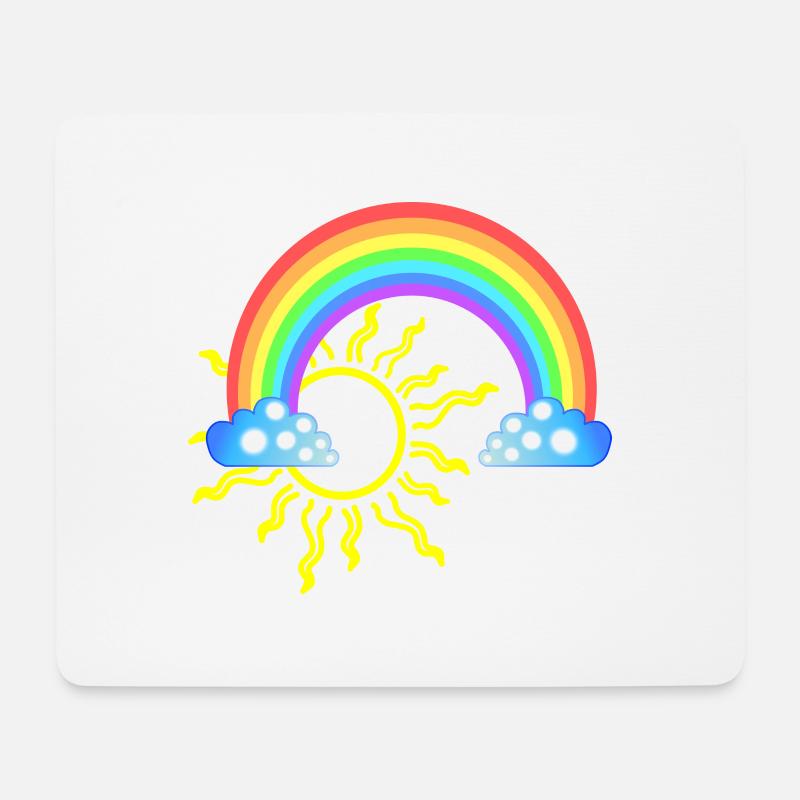 Regenbogen - Mousepad (Querformat) - Weiß