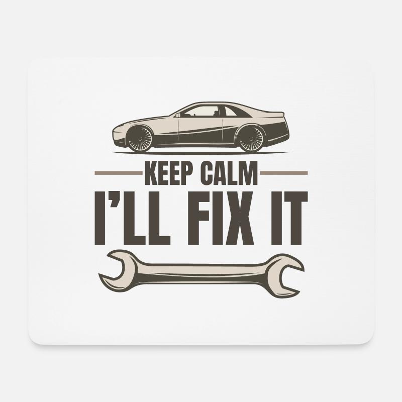 KEEP CALM I`LL FIX IT - Mousepad (Querformat) - Weiß