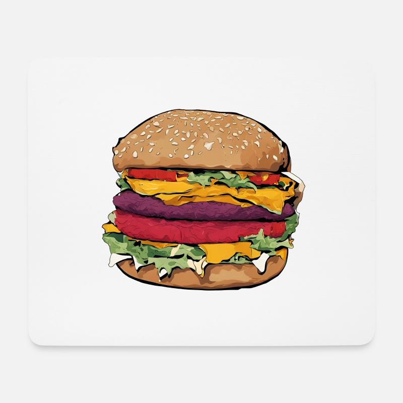 Burger - Mousepad (Querformat) - Weiß