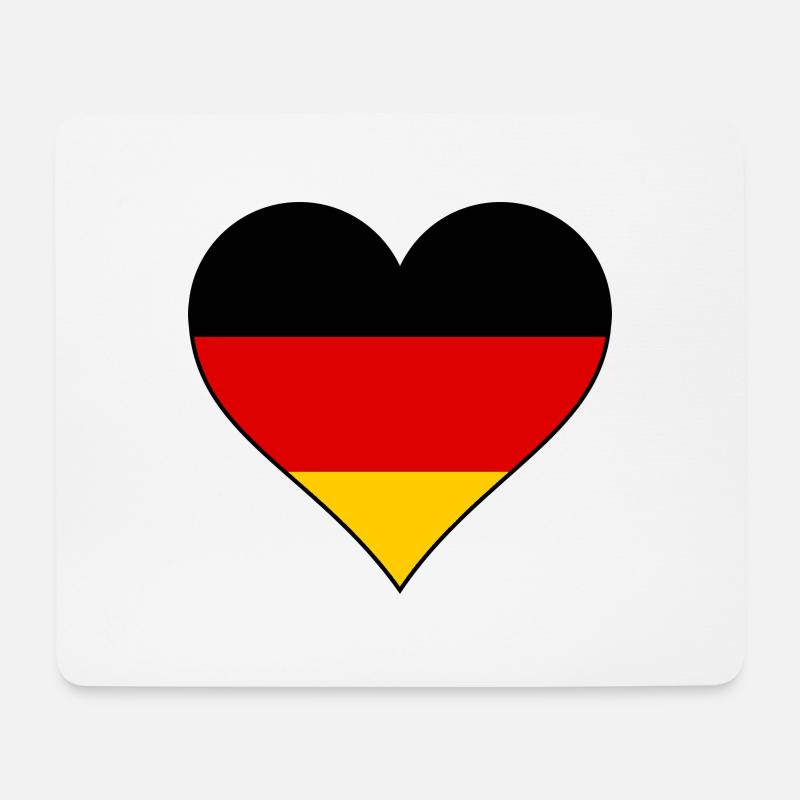 Deutschland Herz Nationalfarben - Mousepad (Querformat) - Weiß