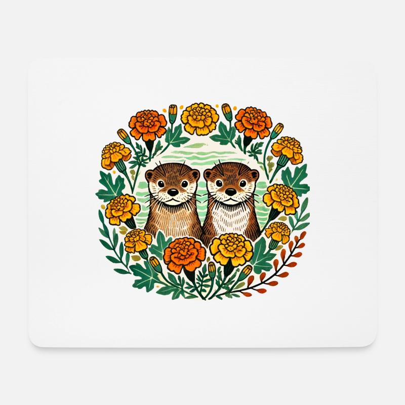 Ringelblumenotter - Mousepad (Querformat) - Weiß