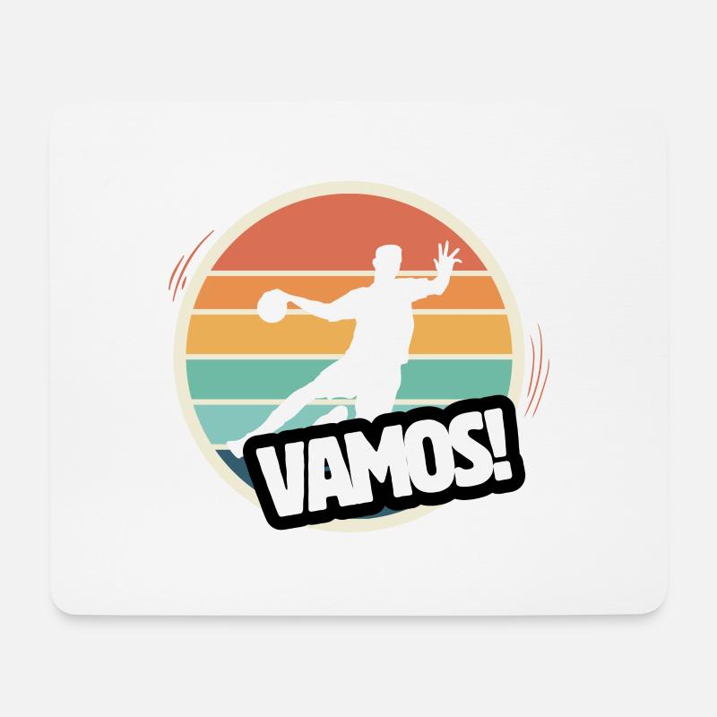 Vamos Retro Handball - Mousepad (Querformat) - Weiß
