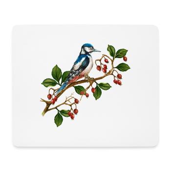 Bunter Vogel - Mousepad (Querformat) - Weiß - Vorne