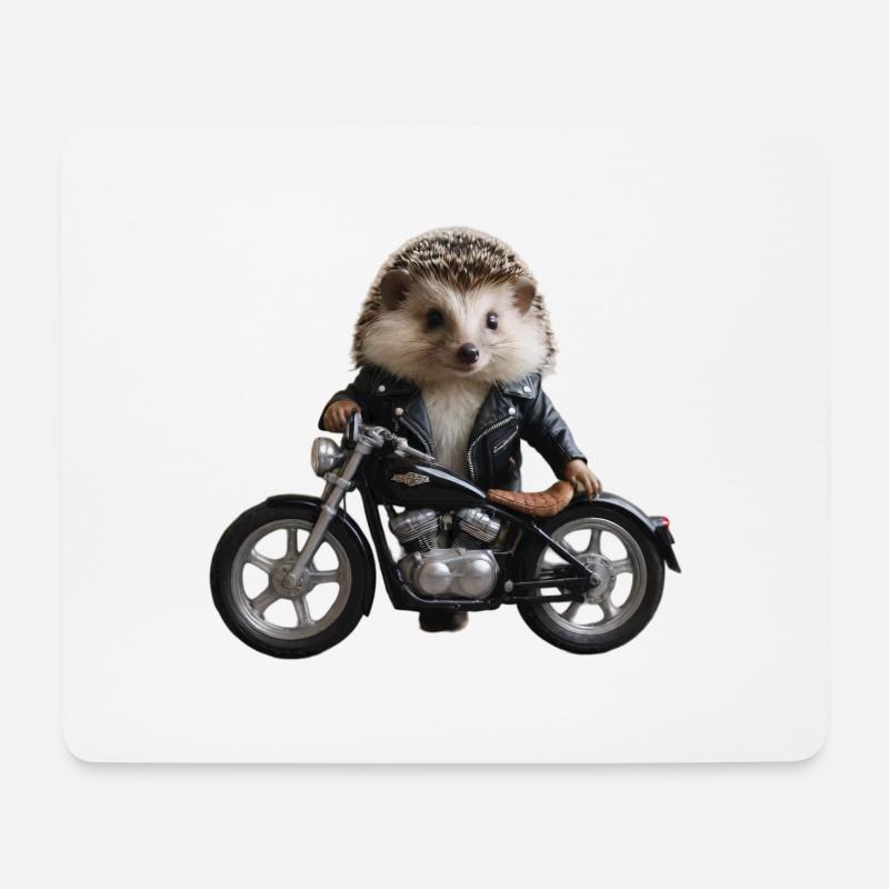 Biker hedgehog - Mouse Pad (horizontal) - white