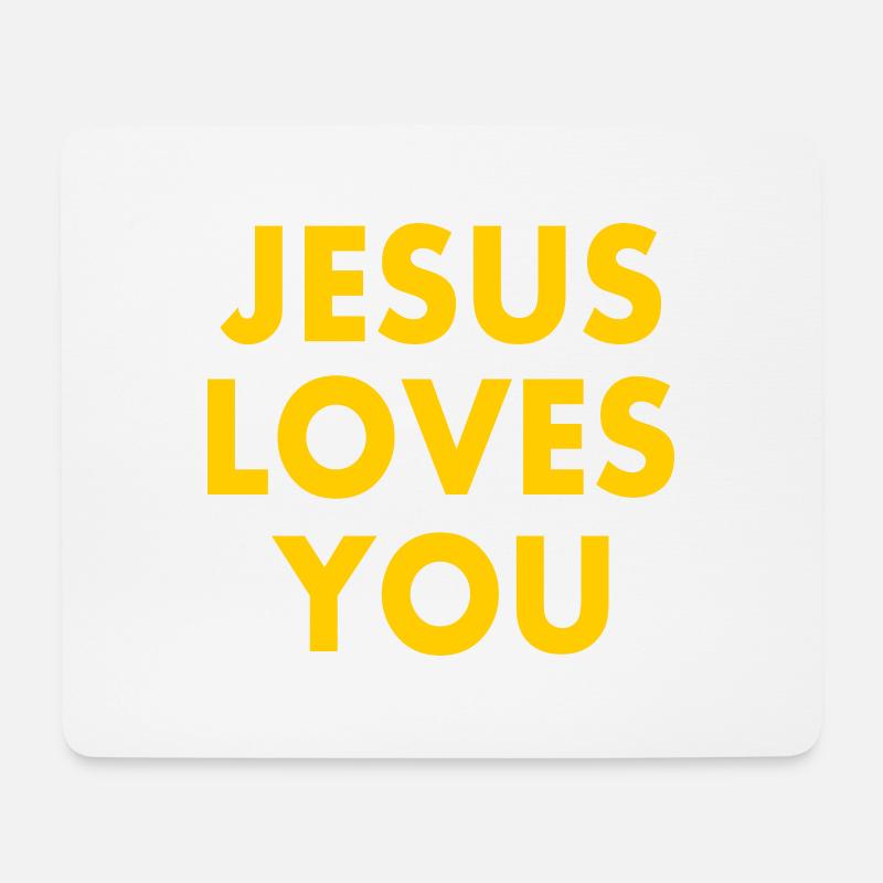 Jesus loves you - Mousepad (Querformat) - Weiß