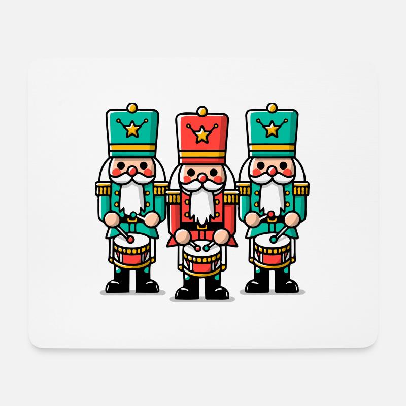 Weihnachtliche Nussknacker - Mousepad (Querformat) - Weiß