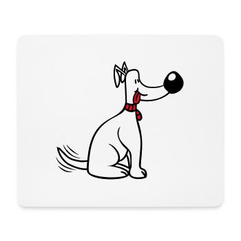 Dog Big Nose Wagging Cute Happy - Mouse Pad (horizontal) - white - Front