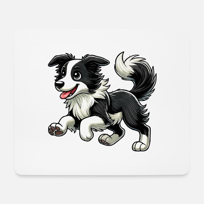 Border Collie zwr - Mousepad (Querformat) - Weiß