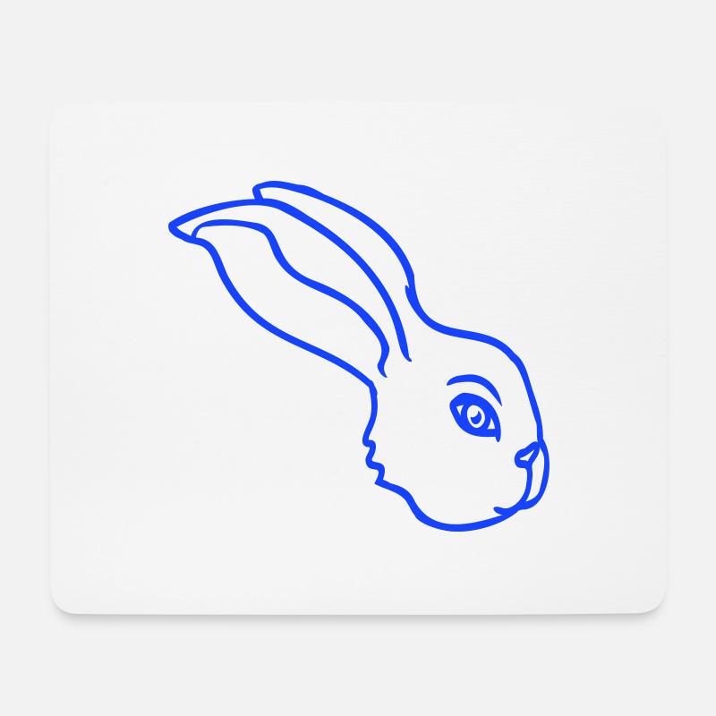 Hase Gesicht guckt seitlich Profil Seitenansicht - Mousepad (Querformat) - Weiß
