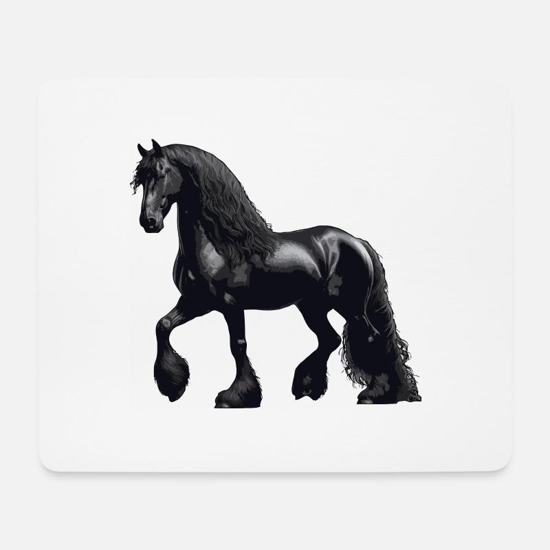 Friesische Pferdeshow - Mousepad (Querformat) - Weiß