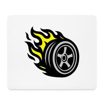 Flamme de pneu - Tapis de souris (format paysage) - blanc - Devant