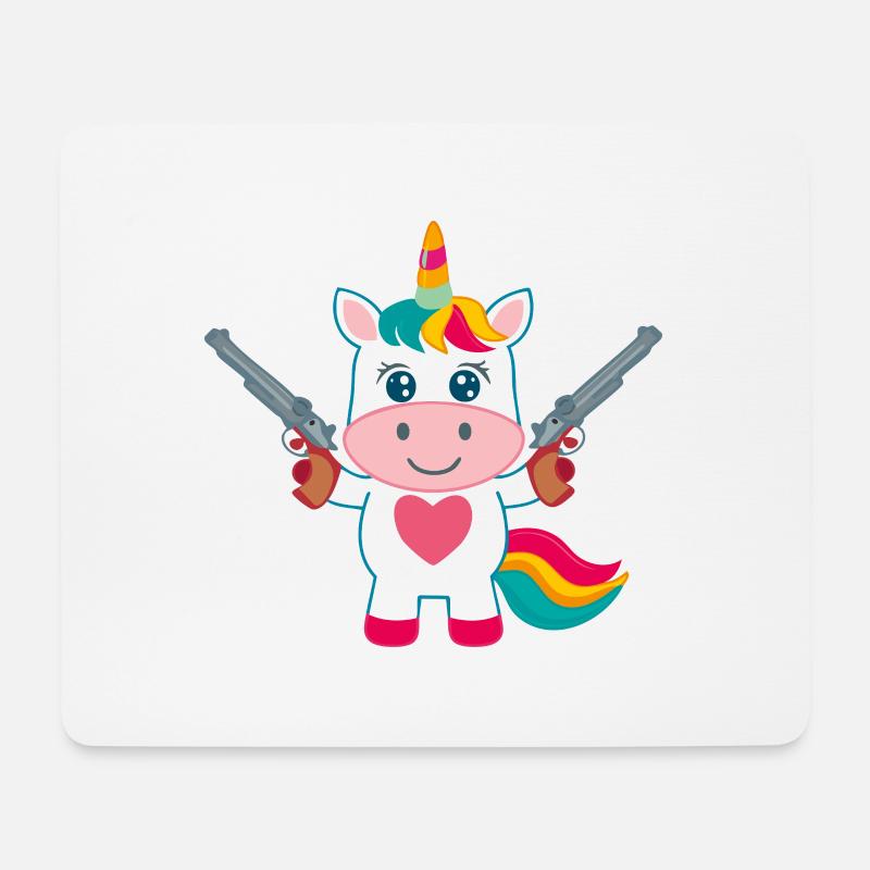 Baby Einhorn Schützer - Mousepad (Querformat) - Weiß
